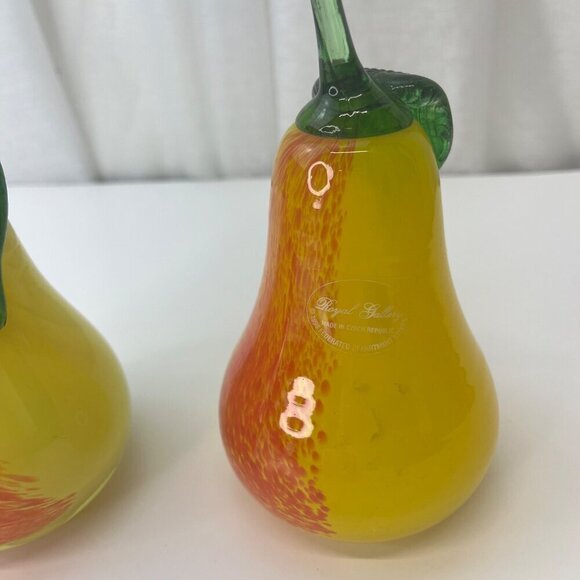 Royal Gallery Hand Blown Glass Fruit 7 PCS Sculptural Fruit Decor Paper Weight M - Picture 2 of 16